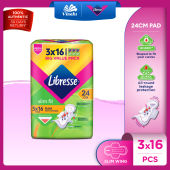 Libresse Slim Wings Pads 24cm (3x16s) - Secure Fit & Leakage Protection
