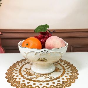 Đĩa quả Họa tiết HOA Tân Cổ Điển Tối Giản Sang Trọng Cbsale-DQ1hoa