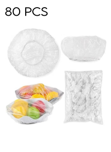 80pcs Reusable Elastic Food Storage Bowls Dish Covers Outdoor Picnic Saran Wrap