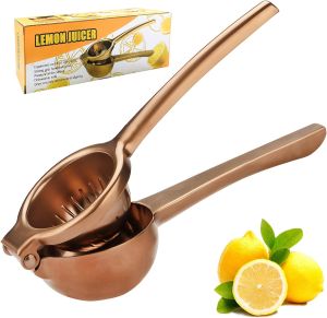SHIKORI Lemon Squeezer Large Heavy Duty Handhelp Juicer for Lemon Stainless Steel Hand Press Citrus Juicer Lime Squeezer Bar Tool Manual Citrus Press (Gold)