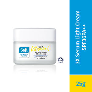 SAFI Perfect White 3X Serum Light Cream Moisturiser 45g 100X Vitamin C 5% Niacinamide Glycolic Acid