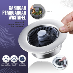 Saringan Filter Lubang Bak Cuci Piring Wastafel Dapur Sink Bounce Core Drain Strainer Anti Mampet