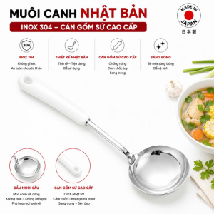 Vá cơm xẻng chiên xào hàng nhập bãi JAPAN chưa qua sử dụng chất liệu inox gốm sứ kháng khuẩn