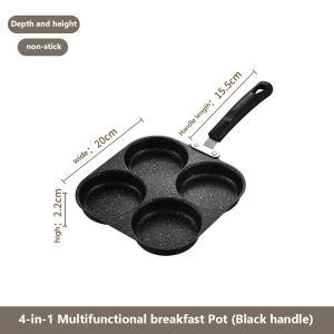 RuiMing 🚚  พร้อมส่ง 🍳🍳  กระทะหินอาหารข้าวสาลี 4 รูกระทะไม่ติดรักกระทะทอดออมเล็ตเหมาะสำหรับแพนเค้กแฮมเบอร์เกอร์เครื่องใช้ในครัว【50% OFF】