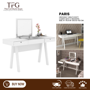 The Furniture Guys Paris Dressing Table Vanity Table Convertible to Study or Working Table