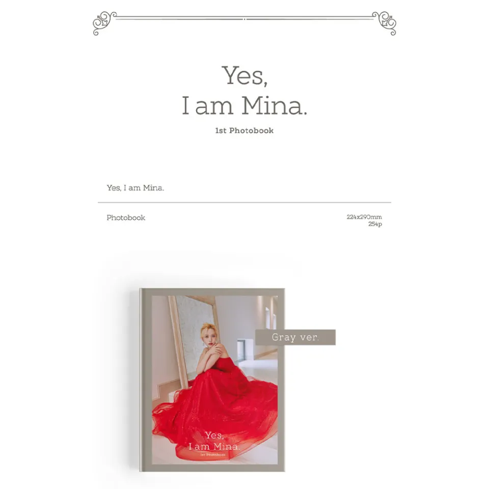 TWICE MINA - 1st Photobook [ Yes,I am Mina ] SET (GRAY + PINK