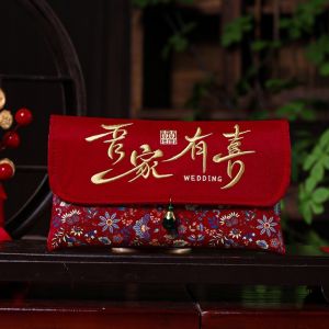 LANCE Multiple Patterns Wedding Embroidery Money Pocket Tassel Design Best Wishes Blessing Bag Chinese Brocade Red Envelope Chinese Wedding