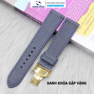 Dây Da Đồng HồDây Da Bò Sáp Khoá Gập Cánh Bướm Songhan Leather WT091 Đầy Đủ Khóa Chốt Bảo Hành 6 Tháng Đủ Size 16 18 19 20 212224mm