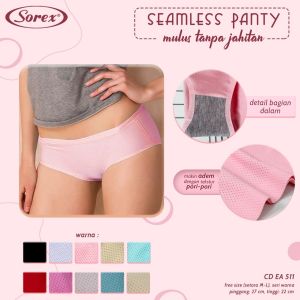Sorex - 12Pcs Celana Dalam Wanita Sorex Seamless Panty EA511 Sorex Anti Nyeplak Super Soft
