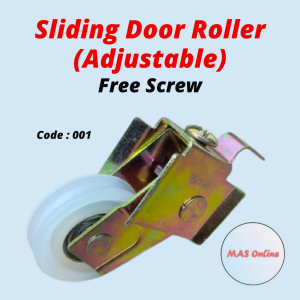 Full Bearing Premium 001 Standard Sliding Glass Door Roller Patio Aluminium Standard Slide Glass Door Roda Pintu Kaca DIY Home Improvement