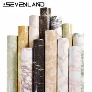 Sevenland 3Mx60cm Modern Kitchen Cupboard Cabinet Self adhesive Marble Pattern Wallpaper Wall Sticker Waterproof Furniture PVC DIY Decorative Films Renovation of Furniture