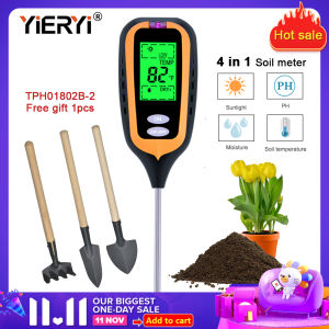 New 4 in 1 Soil PH meter Moisture meter for humidity pH Sunlight Temperature Gardening