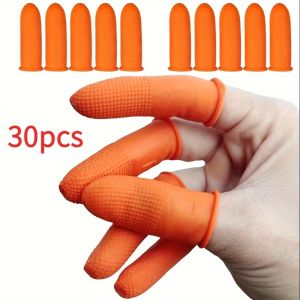 30pcs silicone finger protector orange multifunctional dust and static protection gloves suitable for nail care handmade and office use high quality anti-fingerprint anti-slip design