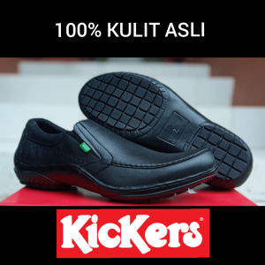 SEPATU PRIA KULIT ASLl KICKERS SOL DI JAHIT SEKELILING / SEPATU PANTOFEL FORMAL COWOK / SEPATU KERJA KANTOR LAKI-LAKI SLIP ON