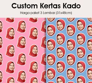 KERTAS KADO CUSTOM (3 lembar A3+) pakai foto sendiri/idol bias kpop bts | cetak gift paper viral