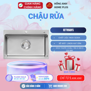 Chậu rửa bát Kluger MOD series KF7850FS inox SS304 cao cấp thiết kế có lỗ chờ lắp vòi lòng sâu 230