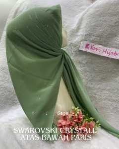 JILBAB SEGI EMPAT PAYET TABUR SWAROVSKY ATAS BAWAH/KERUDUNG SEGI EMPAT SWAROVSKY HIJAB SEGI EMPAT