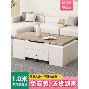 【Desiny】Indoor Multi-functional Rock Plate Coffee Creative Lifting Folding Table