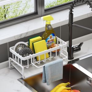 พร้อมส่ง ชั้นวางเศษผ้า ที่วางฟองน้ำซิงค์ ตะกร้าสแตนเลส ชั้นวางฟองน้ำ ที่วางของระบายน้ำ ชั้นวางอุปกรณ์ล้างจาน B-009