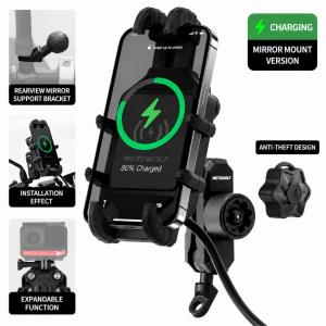 NEWSCDY  MH1/MH2 Mobile Phone Holder with Shock Absorber and Fast Release CP Holder Motorcycle