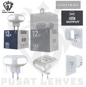 LCH218 - Batok LENYES LCH-218 12W 2.4A + TOUCH LED 2 port usb adapter kepala charger dan ampu tidur ori