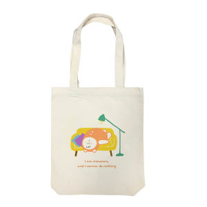 Túi tote vải canvas Snowmon Moni có khóa kéo đeo vai đáng yêu