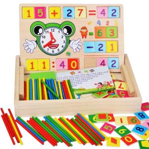 Bảng gỗ học toán có que tính cho bé phát triển tư duy giáo dục sớm Bộ que tính cho bé học toán