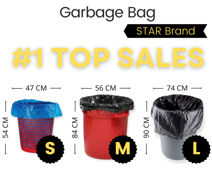 STAR Brand Garbage Bag/Plastic Bag/Plastik Beg Sampah/Size S/M/L