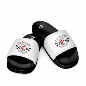 Sandal Slop Pria Wanita Terbaru Sendal Slide Slip On Motif Black KOW Black White Casual Dewasa Selop Distro Kekinian 37-43