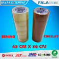 Solasi Isolasi Solatip Solatif Lakban Bening Coklat Fragile Star Tape Kuat 4,5cm x 35m 1 Dus Isi 72 Pcs. 