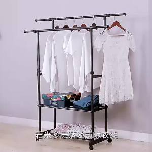 Easy Hanging Drying Rack Elevating Drying Racks Floor Single Pole Folding Interior Balcony Clothes Rail Bedroom Retractable Household