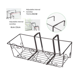 [SG Ready Stock]Adjustable Hanging Rack Balcony Railing Stainless Steel Flower Plant Rack Balcony Flower Pot Stand Patio