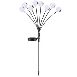 【New Arrival】 Halloween Decor Outdoor Solar Scary Eyeball Light 6/8/10/12LED Green Eyeball Swaying Firefly Light Outdoor Swaying Light