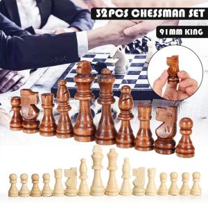 32Pcs Catur Kayu Percasi Internasional Wood Chess