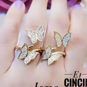 Bundara Acc-025 Size 8 Cincin kupu kupu rhodium premium