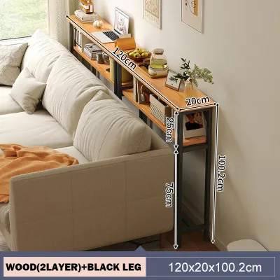 STON Long Bedside Table 20CM Width Wooden Bedside Table Bedroom Side Table Compact Sofa Side Table Meja 长条夹缝桌