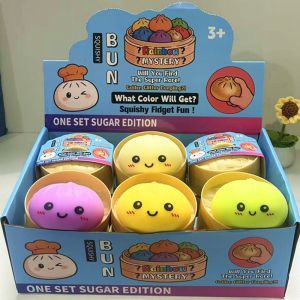 Wholesale 24Pcs Glitter Dumpling Squishy Toys Dumpling Squeezable Toy Stress Relief Lootbag Fillers