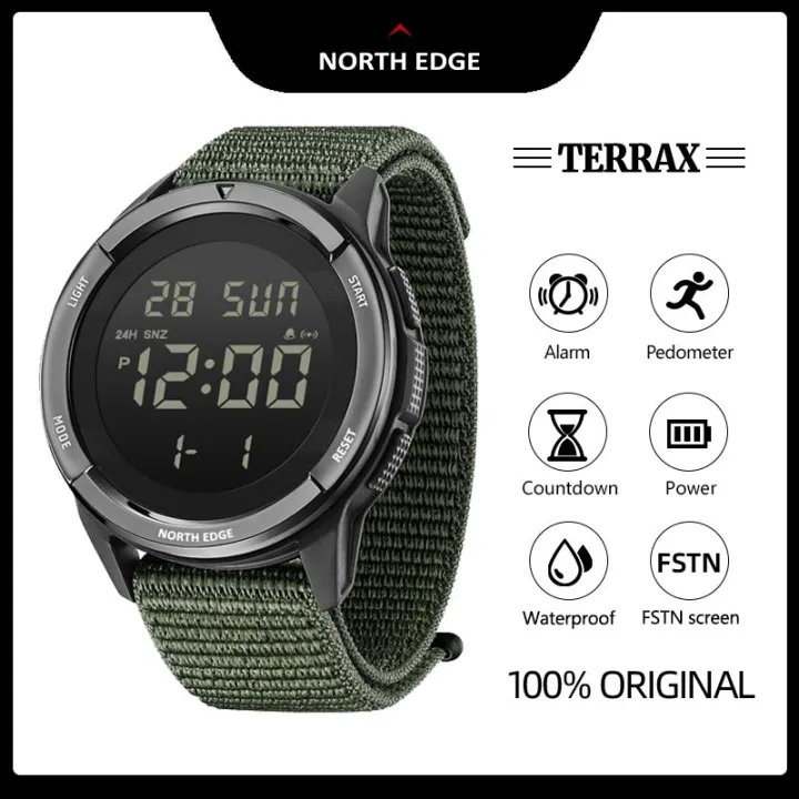 NORTH EDGE TERRAX 50M Waterproof Shockproof Military Digital Watch Outdoor Sports Sturdy Watch For Men