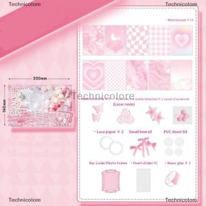 [COD] Technicolore สติกเกอร์กระดาษประดับผนังลายดาวหลากสี1ชุดสติกเกอร์กระดาษติดพื้นหลังลายการ์ตูนสไตล์จีนวัสดุแทรก itabag แบบ DIY 1ชุด