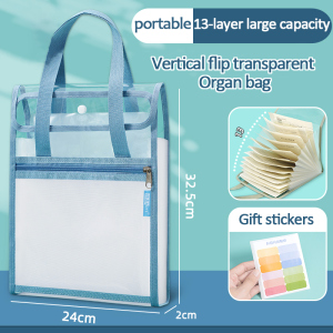 13-Layer Handle Folder A4 File Organizer Expanding File Folder Portable Folder Bag School Supplies
