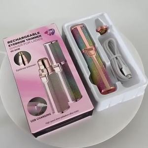 2 In1 Rechargeable Facial Hair Removal and Eyebrow Shaver - Face Lips Body Painless Facial Razor with Built-in LED Light USB