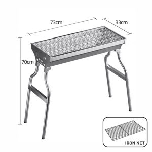 WTHB OUTDOOR Portable Heavy Duty BBQ Grill – Foldable Stainless Steel Camping Grill for Outdoor Party (Novalux)