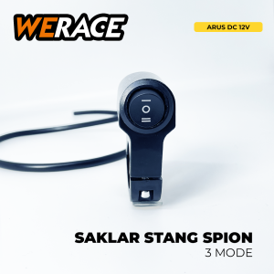 WERACE Saklar Stang Spion On Off Switch 3 Dim Kiri Kanan Bulat Lampu Tembak Universal Plastik Besi