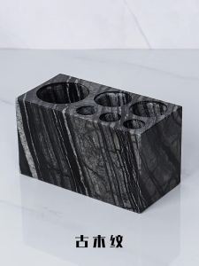 1pc Marble Toothbrush Holder Ornament Six Hole Toothbrush Holder Household Toothbrush Storage Rack Bathroom Accessories