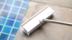 Poly-Brite โพลี-ไบรท์ แปรงขัดพื้น ( 2in1 ) ยางรีดน้ำ ด้ามสเตนเลส ปรับยาว 133 ซม. ขัดสะอาด รีดน้ำหมดจด