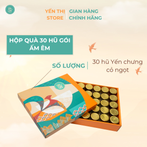 (Tặng muỗng gỗ đơn 450k)Yến Thị -Gói quà Ấm Êm -30 hũ Yến chưng Hạt Sen Đường Ăn Kiêng-yến sào Nha Trang 30% yến hũ 70ml