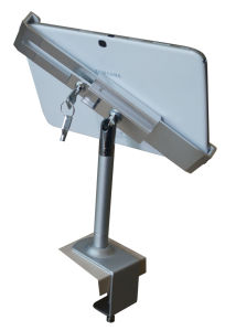 7-12.9inch tablet stand anti theft key lock clamp on dekstop