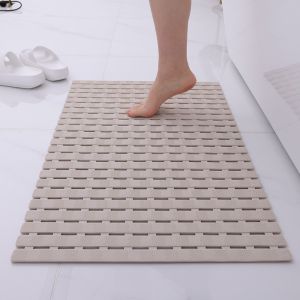 PRIMEPICKGLOBAL Hydrophobic Anti-Slip Mat PVC Rectangle Bathroom Mat Portable Non-Slip Easy Drying Mat Bathroom