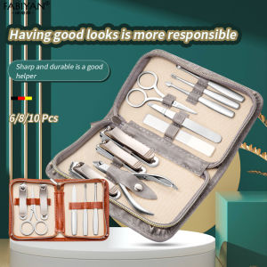 Nail Clipper Set Manicure Pedicure Kit Stainless Steel Anti-splash Nail Cutter Ear Spoon Eyebrow Tweezers Facial Care Tool with Travel Case Sets