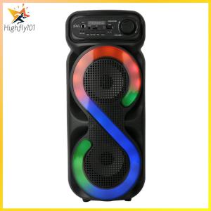 【HOSPORT】Bluetooth-Compatible Speaker Portable Boombox with RGB Light Outdoor Speaker USB/TF Wireless Speaker for Outdoor Camping